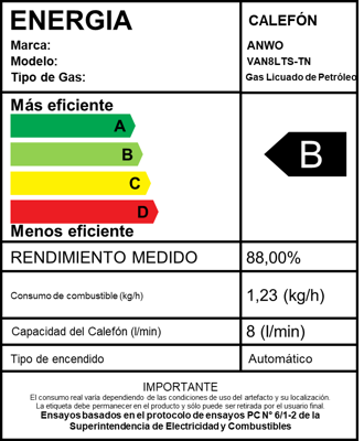 CALEFÓN ANWO 8 L/M HITECH HYDRO 16 TIRO NATURAL LPG + BOMBA PRESURIZADORA BBAPRESANWO-9/26